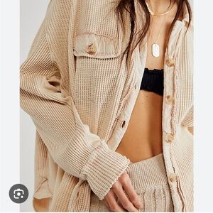 Free People One Scout Textured Button-Up Jacket